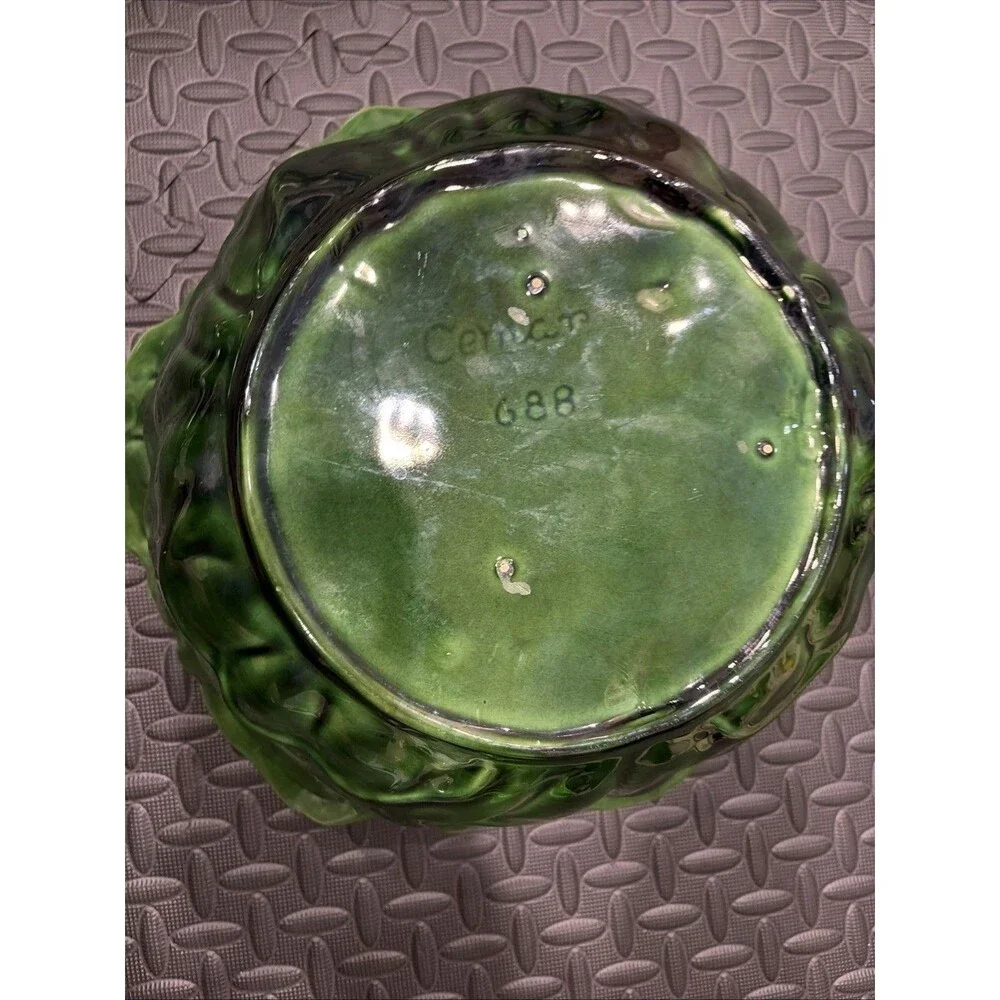 Cemar 688 Dark Green Cabbage Bowl California Pottery Sonoma bordallo pinheiro